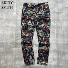 ベティスミス【S】カジュアルパンツ ストレート スリム 総柄 アートペイント