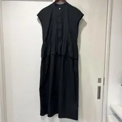 #Newans 洗える　ラウンドフリルワンピース　ブラック　722