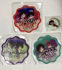 くら寿司　名探偵コナン　コラボ　コースター3点&缶バッジ（服部平次）