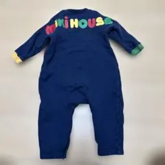 ミキハウス ネイビー バックロゴ ロンパース