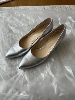 シュシュット幅狭パンプス、シルバー 25cm、幅A