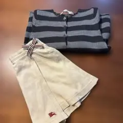 ボンポワンのトップス、バーバリーのキュロットパンツ