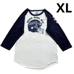 80s USA製 Knits GIANTS ラグラン Tシャツ XL 紺 白のサムネイル