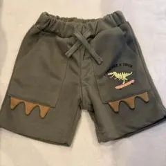 恐竜プリント 半ズボン 100cm オリーブグリーン