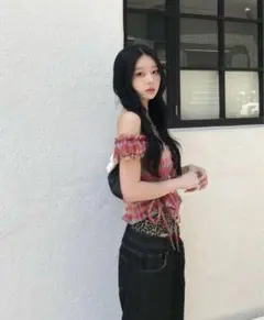 【新品】y2k フェアリーグランジ　チェックトップス　emmy