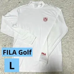 FILA GOLF モックネック 長袖シャツ ホワイト　Lのサムネイル