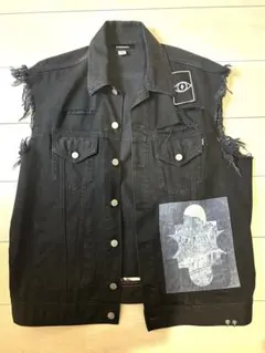 DIESEL 美品　ダメージ加工　ブラックデニムジャケット Sサイズ