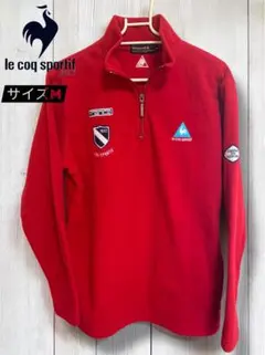 ルコックゴルフ le coq sportifフリース レッド サイズ M