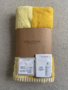 L'OCCITANE イエローストライプ バスタオル　サンプル付き