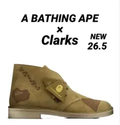 26.5【新品】アベイシングエイプ x クラークス デザートブーツのサムネイル