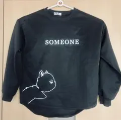 【美品】(秋・冬)メンズプリント プルオーバー ブラック 長袖 パーカー