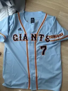 【極美品】アディダス製 読売ジャイアンツ 長野久義 刺繍ユニフォーム／水色／L