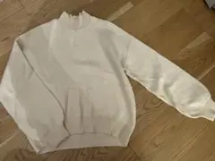 GU スウェットライクハイネックセーター　オフホワイト　M