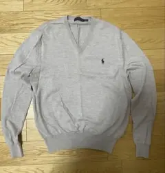 Polo Ralph Lauren ラルフローレン Vネックセーター S グレー
