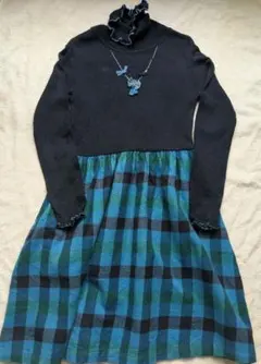 なーなーず様専用　ファミリアチェックワンピース　130