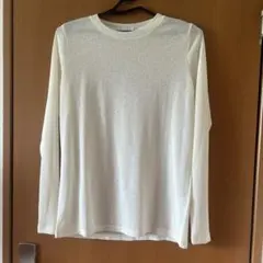 SEASON REASON リブ編み長袖Tシャツ L ホワイト　長袖　トップス