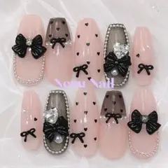 【値下げ中♡】ネイルチップ ワンホン フレンチガーリー　韓国 量産型　地雷系