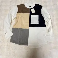 【未使用タグ付】コムサコミューン 最高級スビンギザコットン ロンT 日本製 M