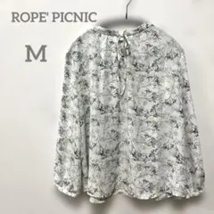 新品未使用　ROPE' PICNIC 2WAY花柄長袖ブラウス リボン付きM