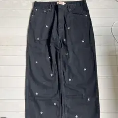 スター刺繍 ブラックデニムパンツのサムネイル