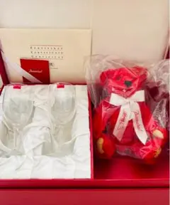 バカラレア 2004年 日本限定シュタイフ テディベア＆グラス セット バカラレア 2004年 日本限定シュタイフ テディベア＆グラス セット