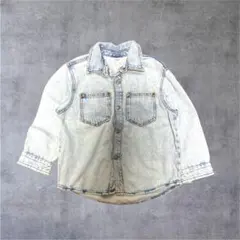 ZARA デニムシャツ オーバーサイズ レトロ Y2K 長袖キッズ汚れあり140