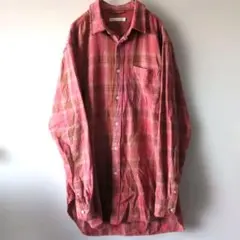 チェックシャツ　ダメージ加工　ユーズド加工