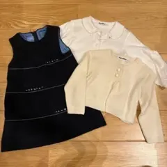 familiar ワンピース　シャツ　ボレロ3点セット　90cm