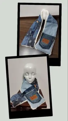 REMAKE♡DENIM　デニム✕ボア　マフラー