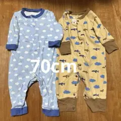 ロンパース2着セット（雲・飛行機柄）