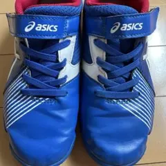 asics アシックスLAZERBEAMサッカー靴　22.0 青　マジックテープ