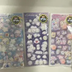 【正規品】ピカプニシール ぷくぷくあわわちゃん もちもちぱんだ シマエナガ　3枚