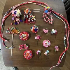 和装小物 花飾り 人形飾り セット