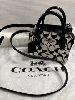 美品 COACH コーチ ミニバッグ シグネチャー 2WAY ショルダー