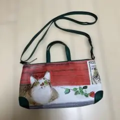 L07415) 美品 マンハッタナーズ「猫たちのハーモニー」ショルダー 