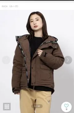RVCA ブラウン ダウンジャケット レディースSのサムネイル