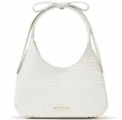 リリーブラウン　リボンホーボーバッグ　ホワイト