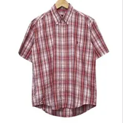 90s POLO ラルフローレン　ビンテージ半袖BDチェックシャツ　シアサッカー