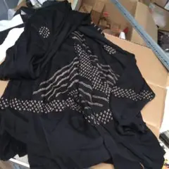 黒の絞り帯 点と線の模様