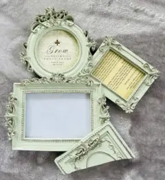 アンティーク　グリーンカラー　フォトフレーム　結婚式　写真立て