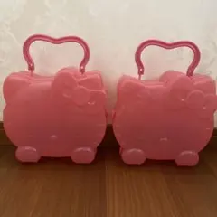 レア　ハローキティ　ダイカットプラケース　大　ピンク　2個セット　サンリオ