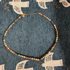 新品未使用⭐︎イアパピヨネカラフルストーンスライスネックレス