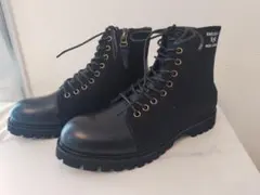 本革レザーブーツ ブラック 25㎝～26㎝ 新品　厚底　ワークブーツ