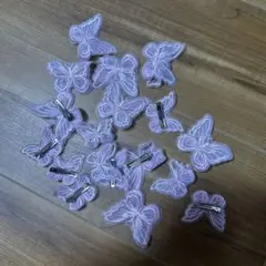 ピンク蝶 ヘアクリップ 18個セット