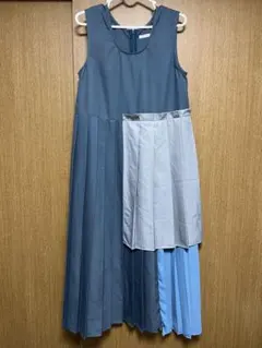 merlot plusノースリーブプリーツワンピース