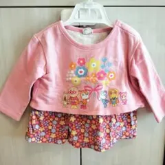 アンパンマン 花柄ピンクトレーナー 90cm