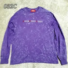 032c　Tシャツ　長袖　オーバーサイズ　刺繍　ペイント　綿　XL