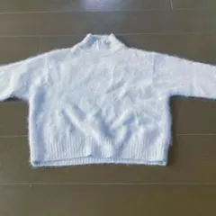 毛90%ベビーブルー セーター Mサイズ　アンゴラ、ラム