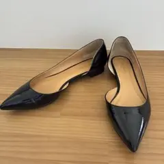 【美品】UNITED ARROWS フラットパンプス23.5〜24.0 37黒のサムネイル