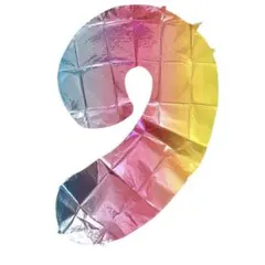 数字 バルーン アルミ風船 32インチ 虹色風 ナンバー グラデーション 9